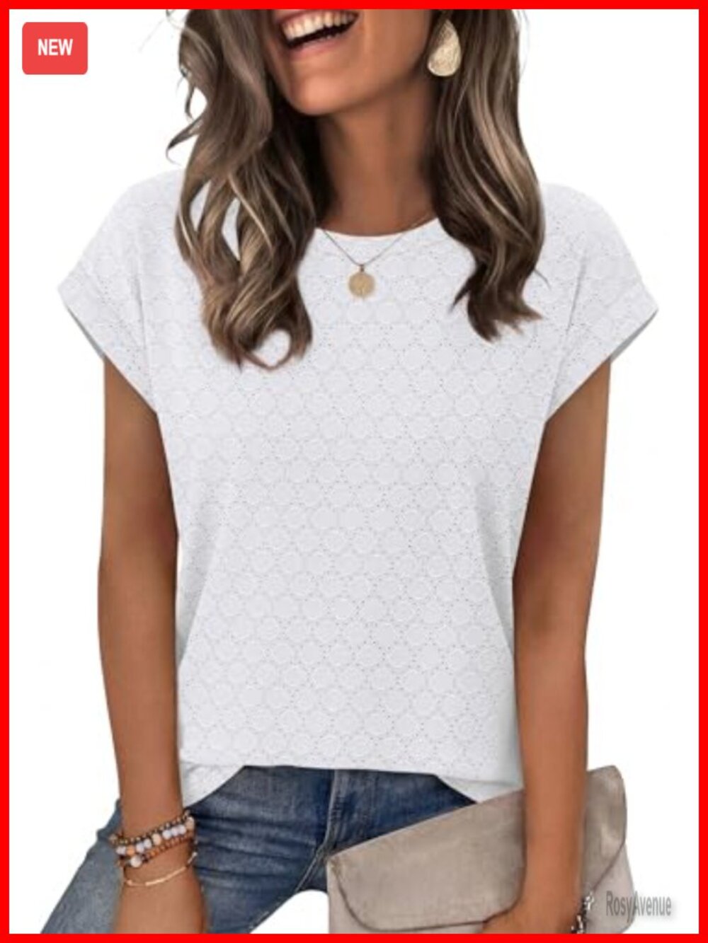 Womens Summer Tops Short Sleeve Shirt Crew Neck Tshirt Trendy Tunic Blouse